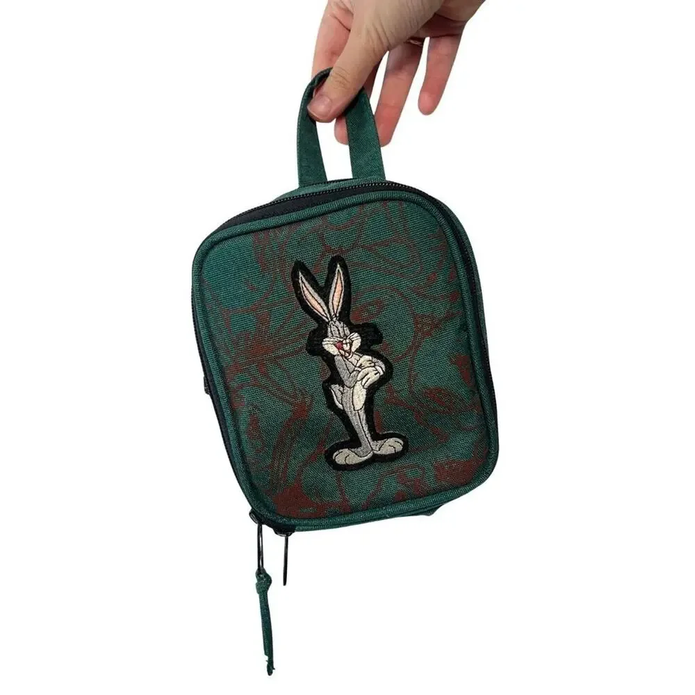 Vintage 1995 Looney Tunes Green Mini Backpack Bag Purse Cross Body Bugs Bunny